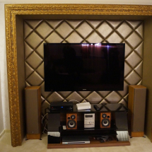 Műbőr falpanel nappali TV fal bronz