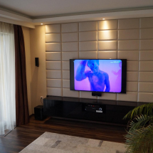 Műbőr falpanel nappali TV hátfal bézs