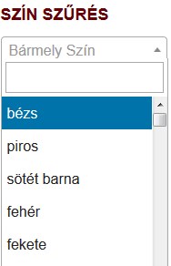 Színek szűrése a műbőr webshopban